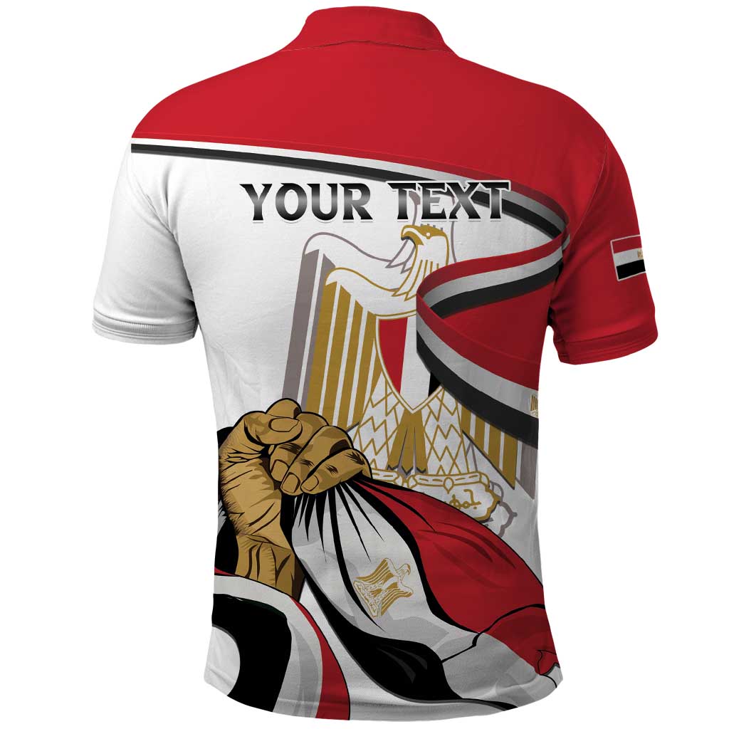 Personalized Egypt Revolution Day Polo Shirt Coat Of Arms With Flag
