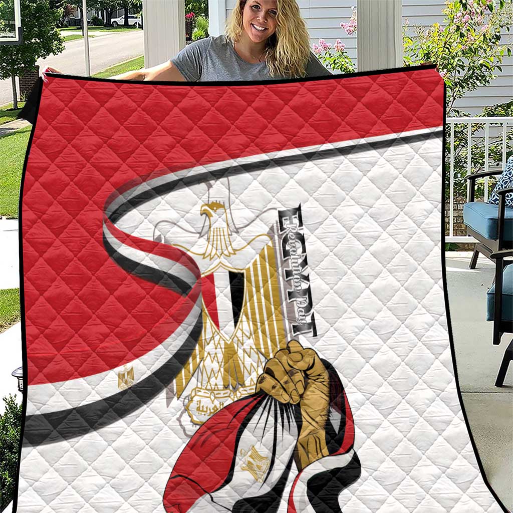 Egypt Revolution Day Quilt Coat Of Arms With Flag