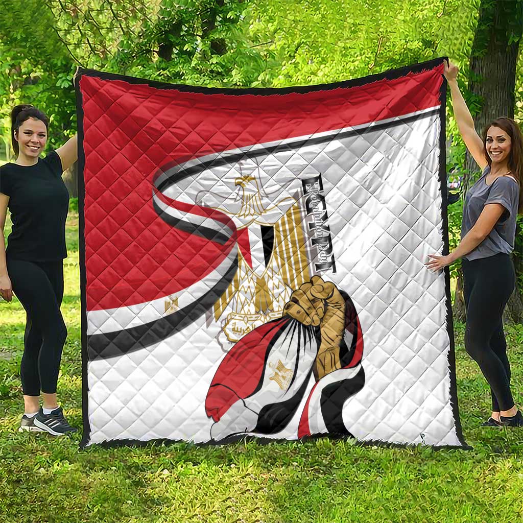 Egypt Revolution Day Quilt Coat Of Arms With Flag