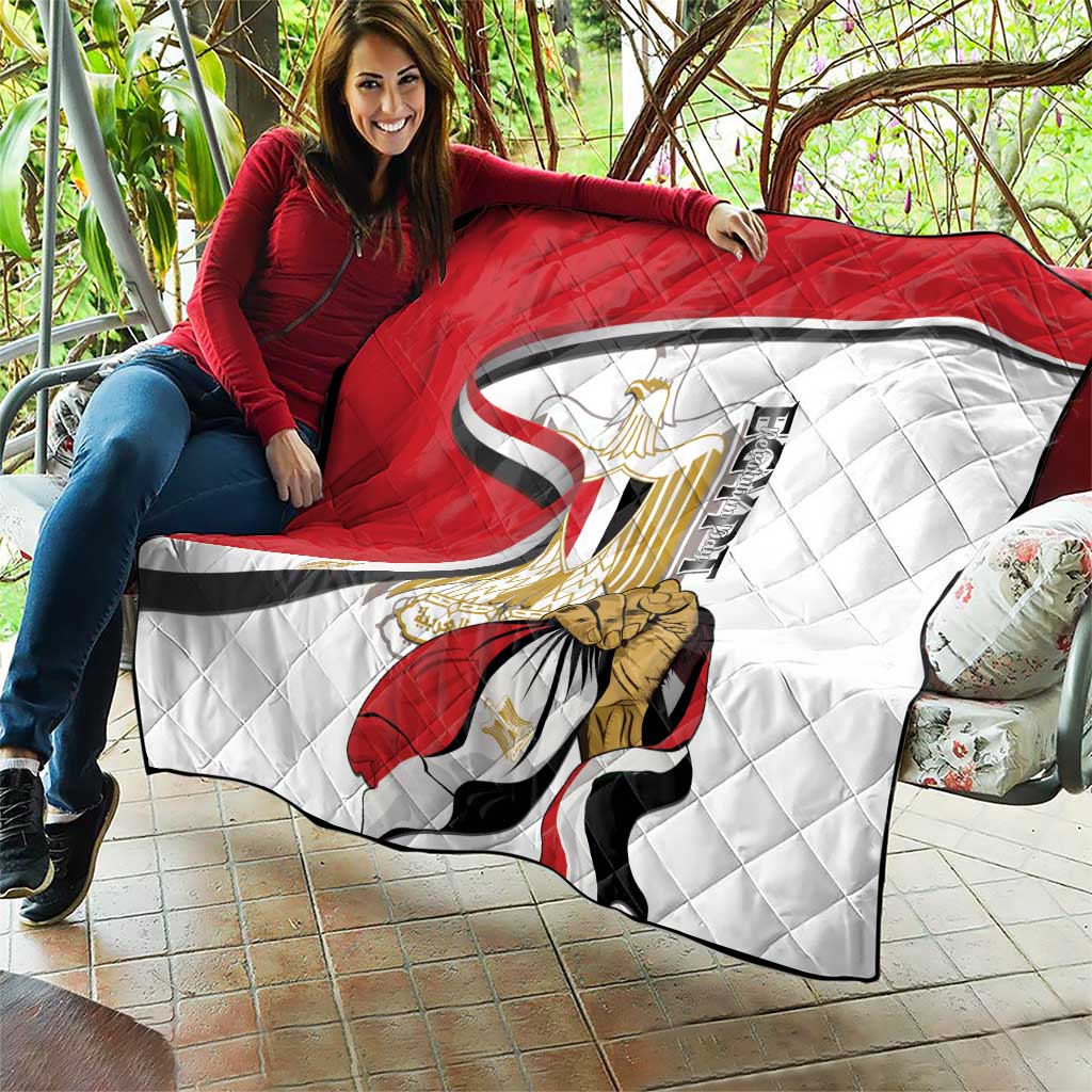 Egypt Revolution Day Quilt Coat Of Arms With Flag