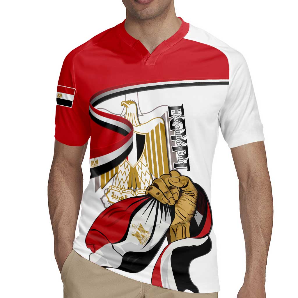 Personalized Egypt Revolution Day Rugby Jersey Coat Of Arms With Flag