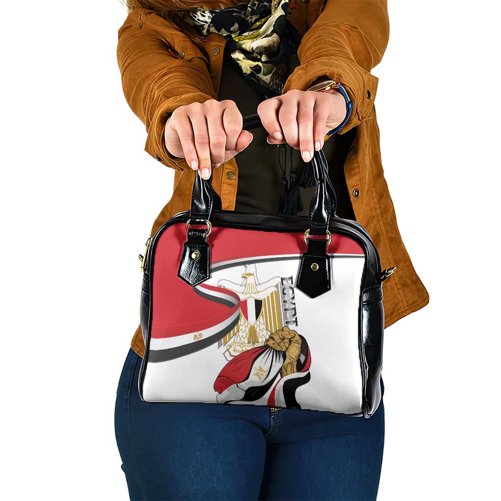 Egypt Revolution Day Shoulder Handbag Coat Of Arms With Flag