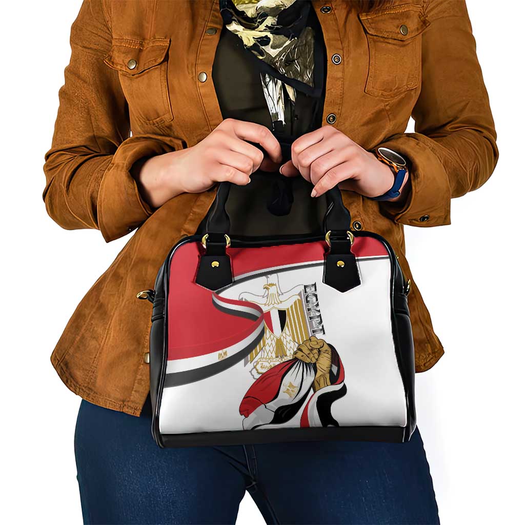 Egypt Revolution Day Shoulder Handbag Coat Of Arms With Flag