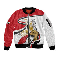Personalized Egypt Revolution Day Sleeve Zip Bomber Jacket Coat Of Arms With Flag