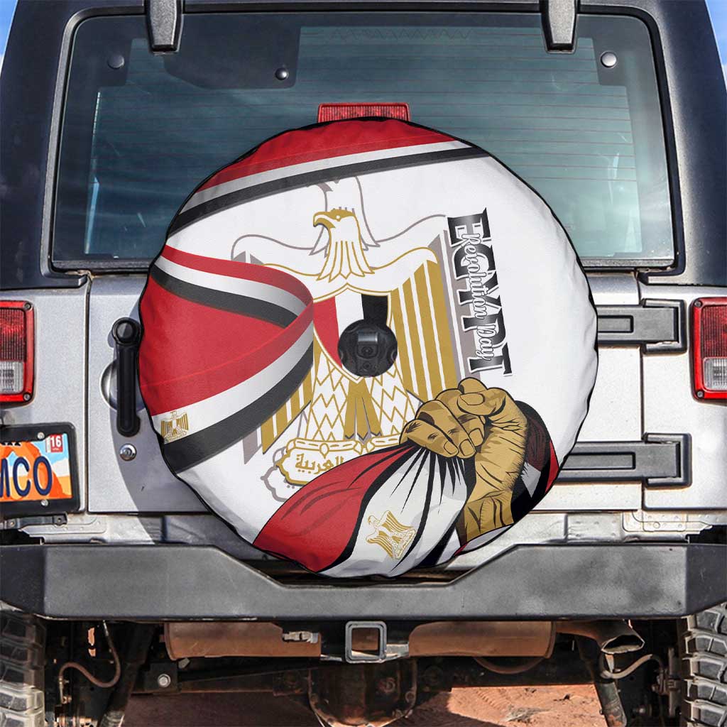 Egypt Revolution Day Spare Tire Cover Coat Of Arms With Flag