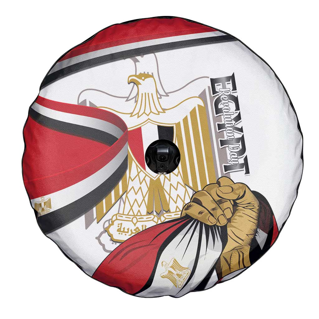Egypt Revolution Day Spare Tire Cover Coat Of Arms With Flag