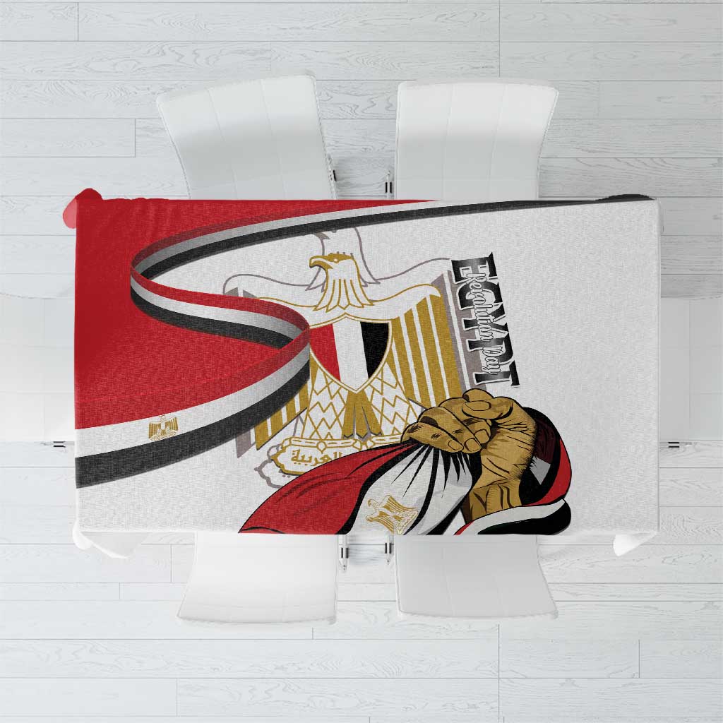 Egypt Revolution Day Tablecloth Coat Of Arms With Flag