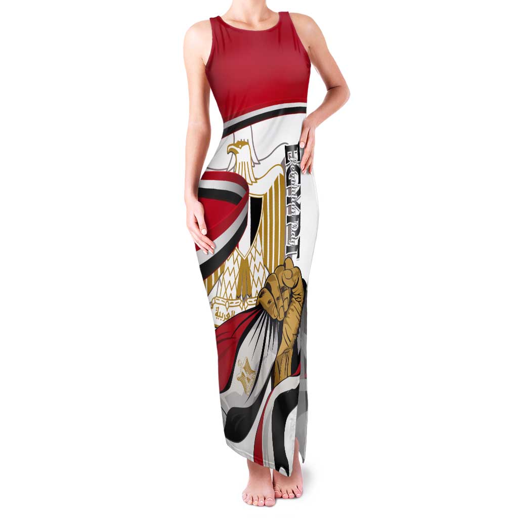 Personalized Egypt Revolution Day Tank Maxi Dress Coat Of Arms With Flag