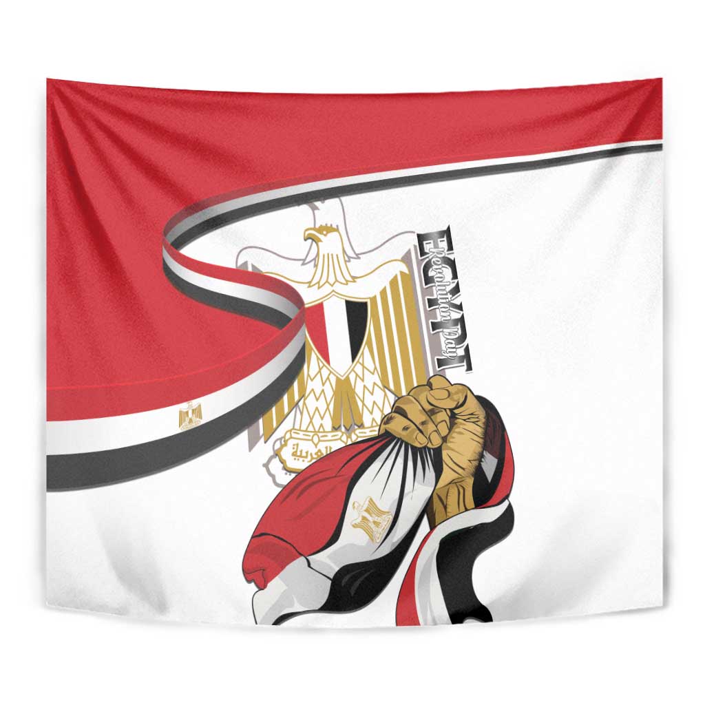 Egypt Revolution Day Tapestry Coat Of Arms With Flag