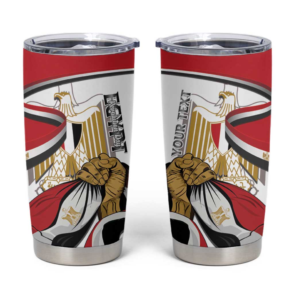 Personalized Egypt Revolution Day Tumbler Cup Coat Of Arms With Flag