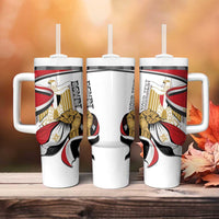 Personalized Egypt Revolution Day Tumbler With Handle Coat Of Arms With Flag