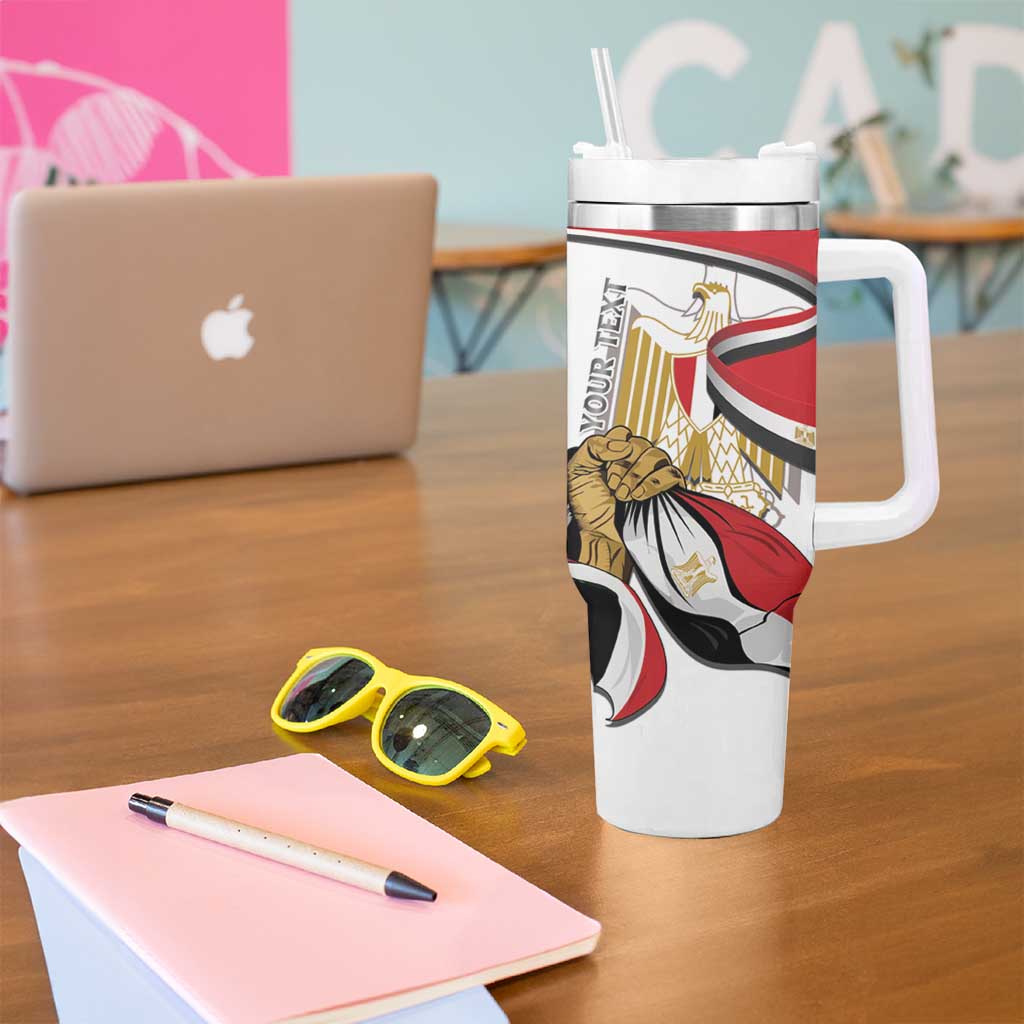 Personalized Egypt Revolution Day Tumbler With Handle Coat Of Arms With Flag