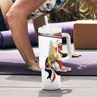 Personalized Egypt Revolution Day Tumbler With Handle Coat Of Arms With Flag
