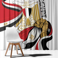 Egypt Revolution Day Window Curtain Coat Of Arms With Flag