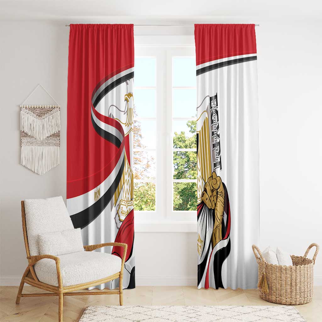 Egypt Revolution Day Window Curtain Coat Of Arms With Flag