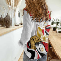 Personalized Egypt Revolution Day Women Casual Shirt Coat Of Arms With Flag