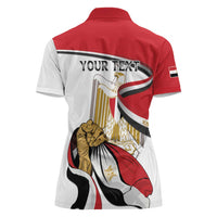 Personalized Egypt Revolution Day Women Polo Shirt Coat Of Arms With Flag