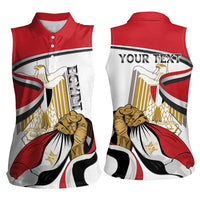 Personalized Egypt Revolution Day Women Sleeveless Polo Shirt Coat Of Arms With Flag