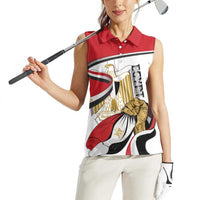 Personalized Egypt Revolution Day Women Sleeveless Polo Shirt Coat Of Arms With Flag