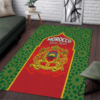 Personalized Morocco Throne Day Area Rug King Lion Coat Of Arms