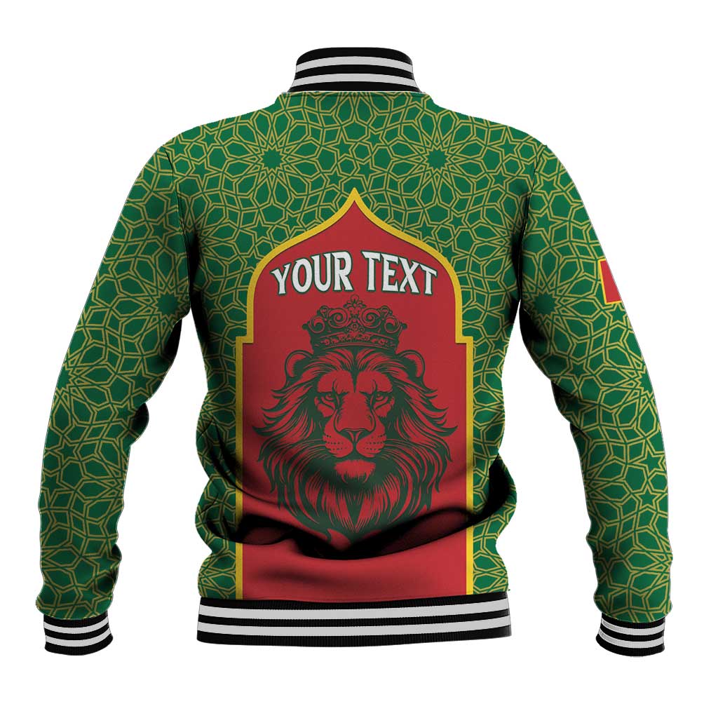 Personalized Morocco Throne Day Baseball Jacket King Lion Coat Of Arms