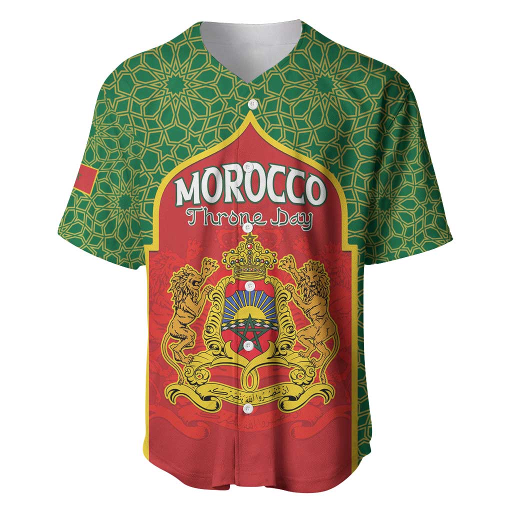 Personalized Morocco Throne Day Baseball Jersey King Lion Coat Of Arms