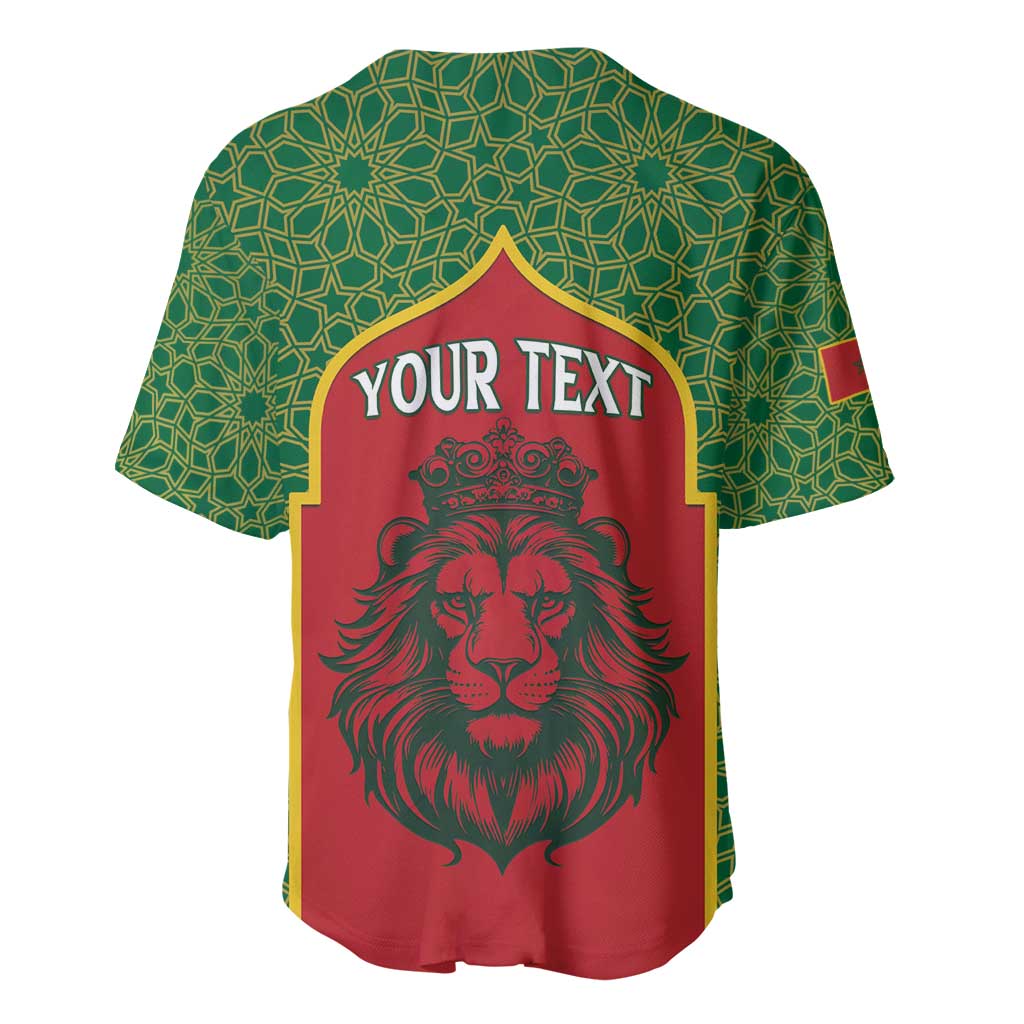 Personalized Morocco Throne Day Baseball Jersey King Lion Coat Of Arms