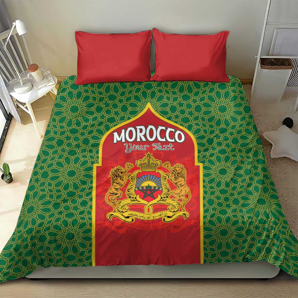 Personalized Morocco Throne Day Bedding Set King Lion Coat Of Arms
