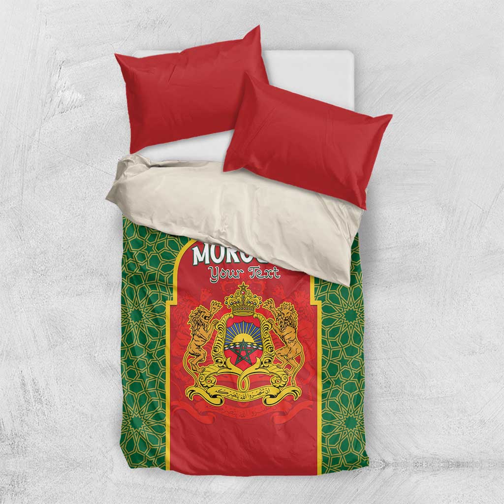 Personalized Morocco Throne Day Bedding Set King Lion Coat Of Arms