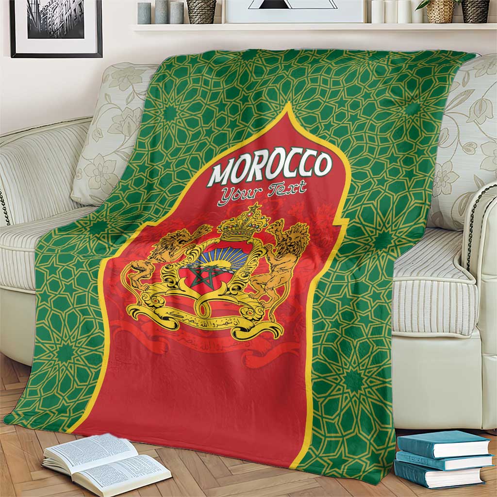 Personalized Morocco Throne Day Blanket King Lion Coat Of Arms
