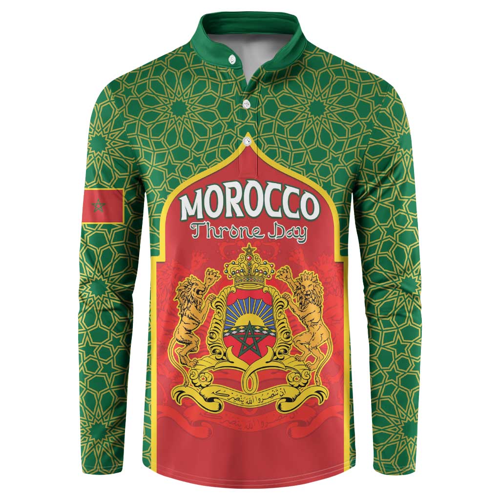 Personalized Morocco Throne Day Button Sweatshirt King Lion Coat Of Arms