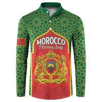 Personalized Morocco Throne Day Button Sweatshirt King Lion Coat Of Arms