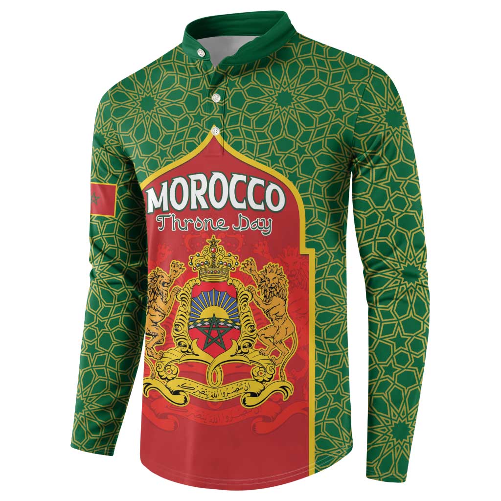 Personalized Morocco Throne Day Button Sweatshirt King Lion Coat Of Arms