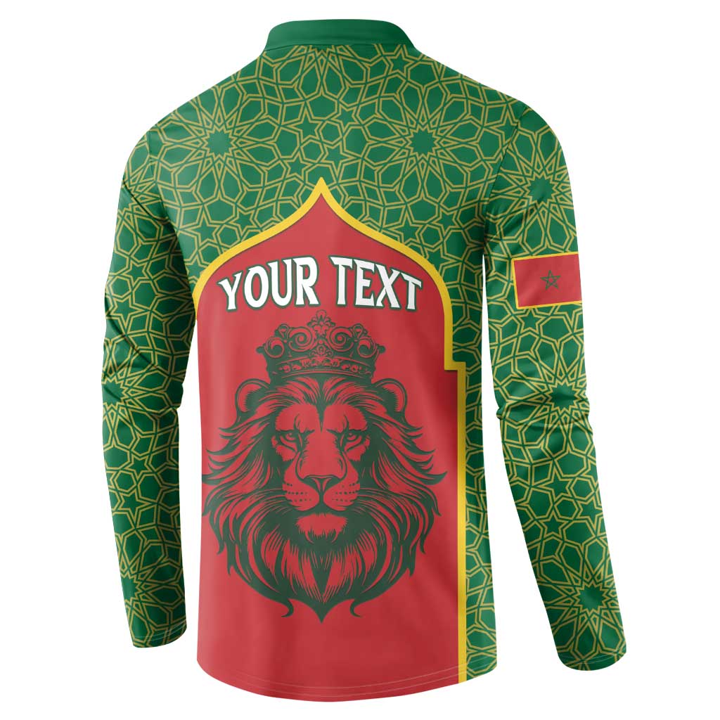 Personalized Morocco Throne Day Button Sweatshirt King Lion Coat Of Arms
