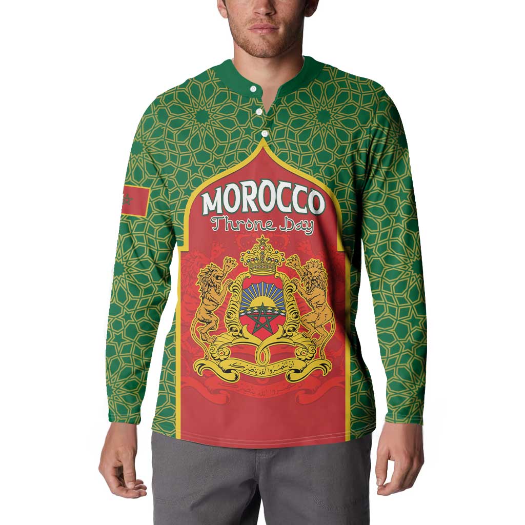 Personalized Morocco Throne Day Button Sweatshirt King Lion Coat Of Arms