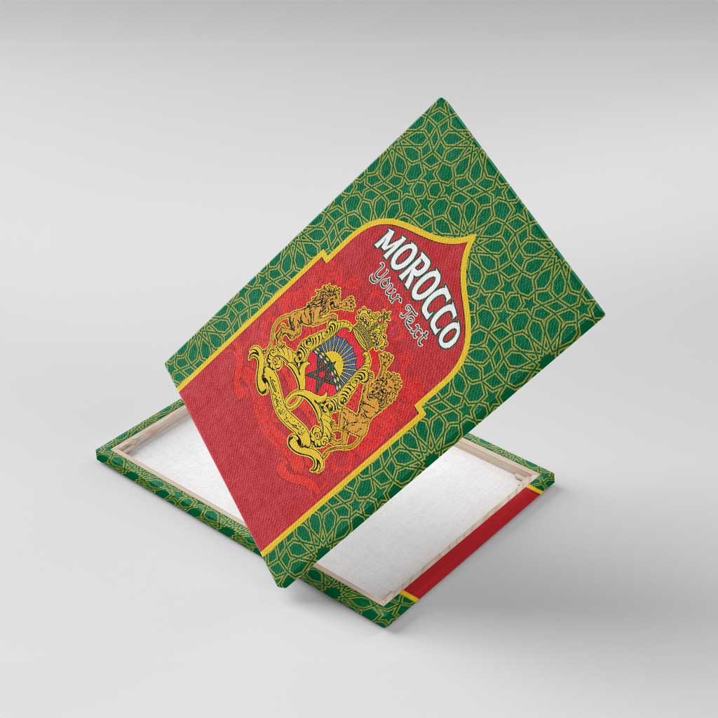 Personalized Morocco Throne Day Canvas Wall Art King Lion Coat Of Arms