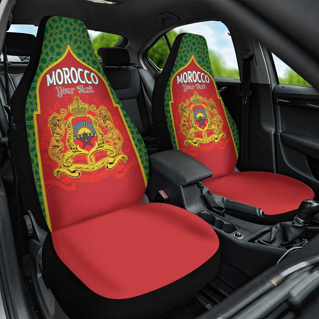 Personalized Morocco Throne Day Car Seat Cover King Lion Coat Of Arms