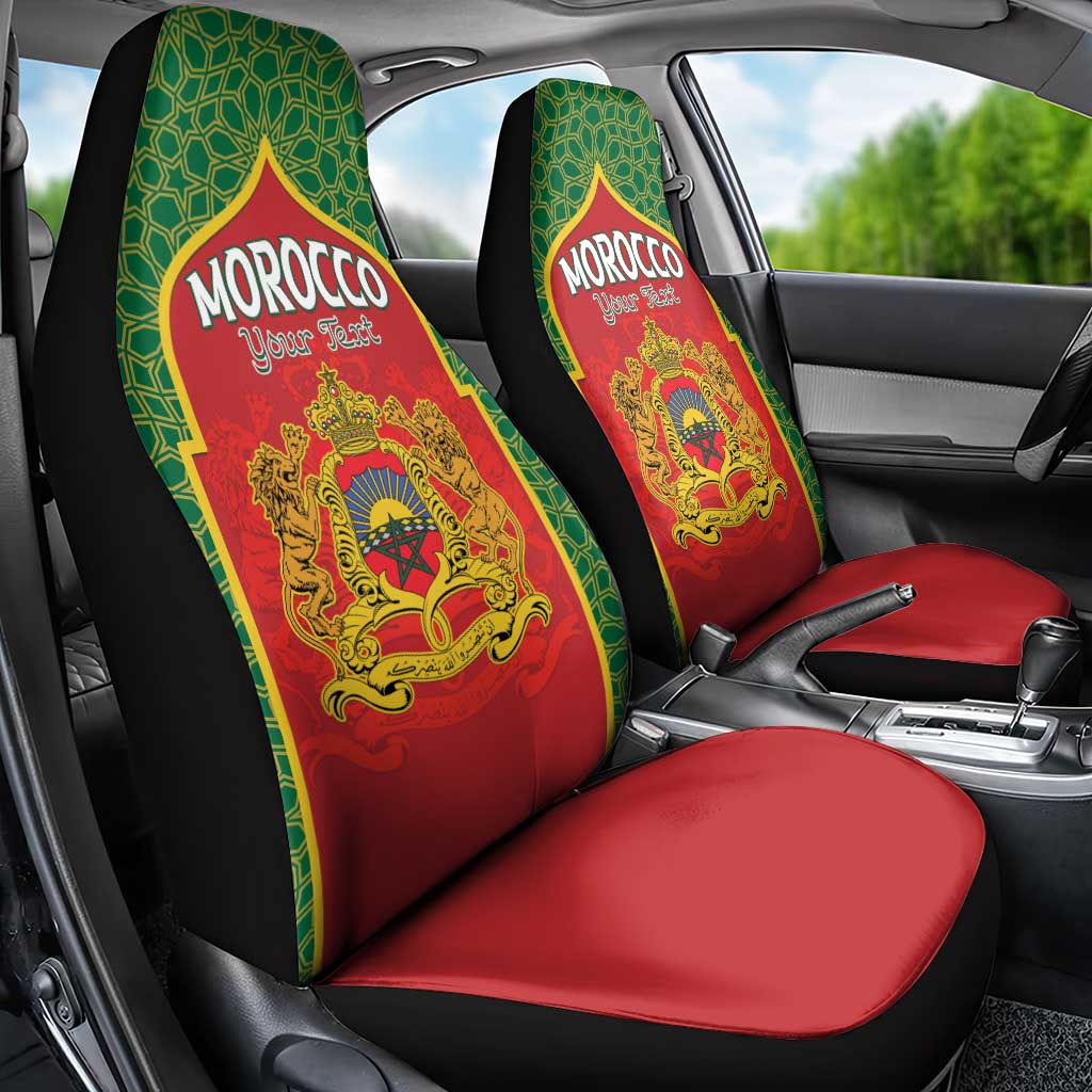 Personalized Morocco Throne Day Car Seat Cover King Lion Coat Of Arms
