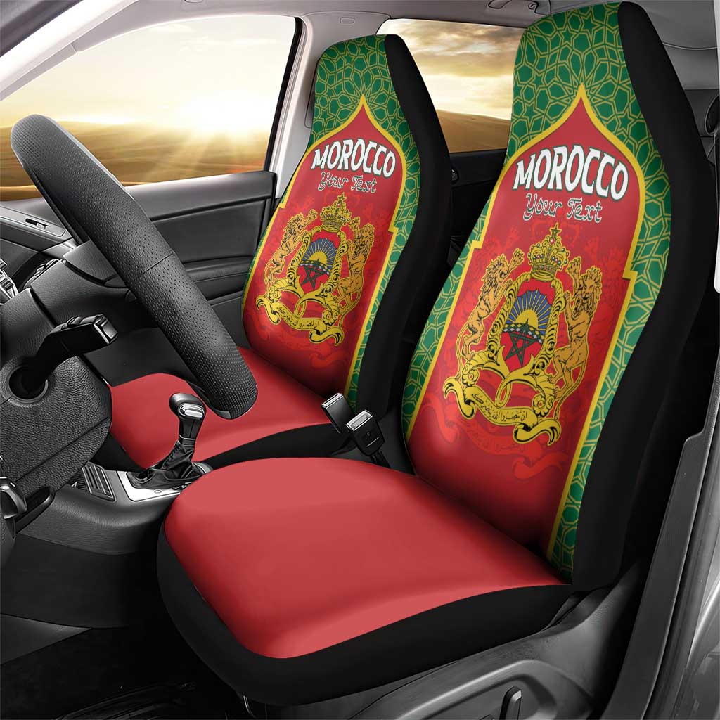 Personalized Morocco Throne Day Car Seat Cover King Lion Coat Of Arms