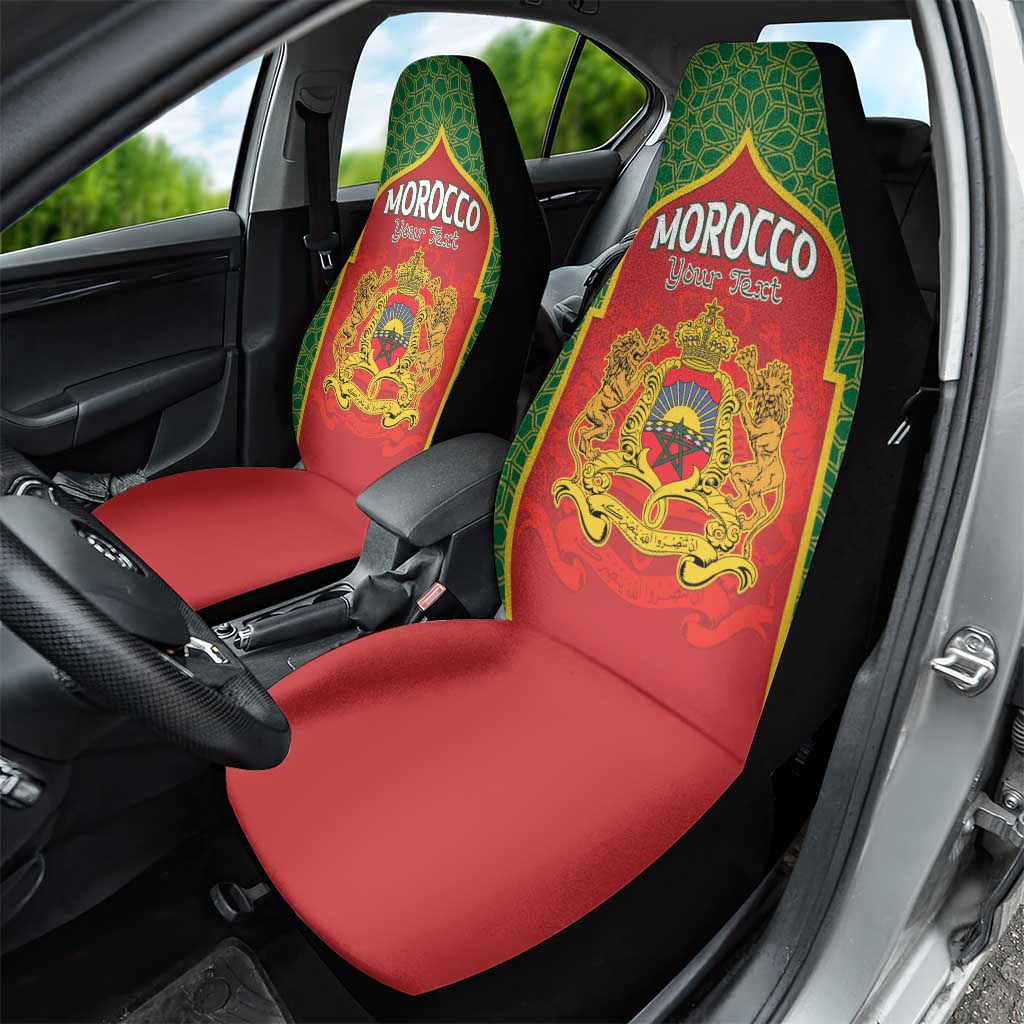 Personalized Morocco Throne Day Car Seat Cover King Lion Coat Of Arms