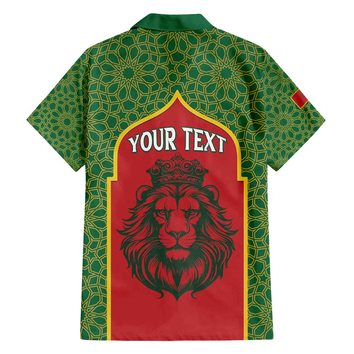 Personalized Morocco Throne Day Family Matching Off The Shoulder Long Sleeve Dress and Hawaiian Shirt King Lion Coat Of Arms