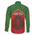 Personalized Morocco Throne Day Family Matching Off The Shoulder Long Sleeve Dress and Hawaiian Shirt King Lion Coat Of Arms