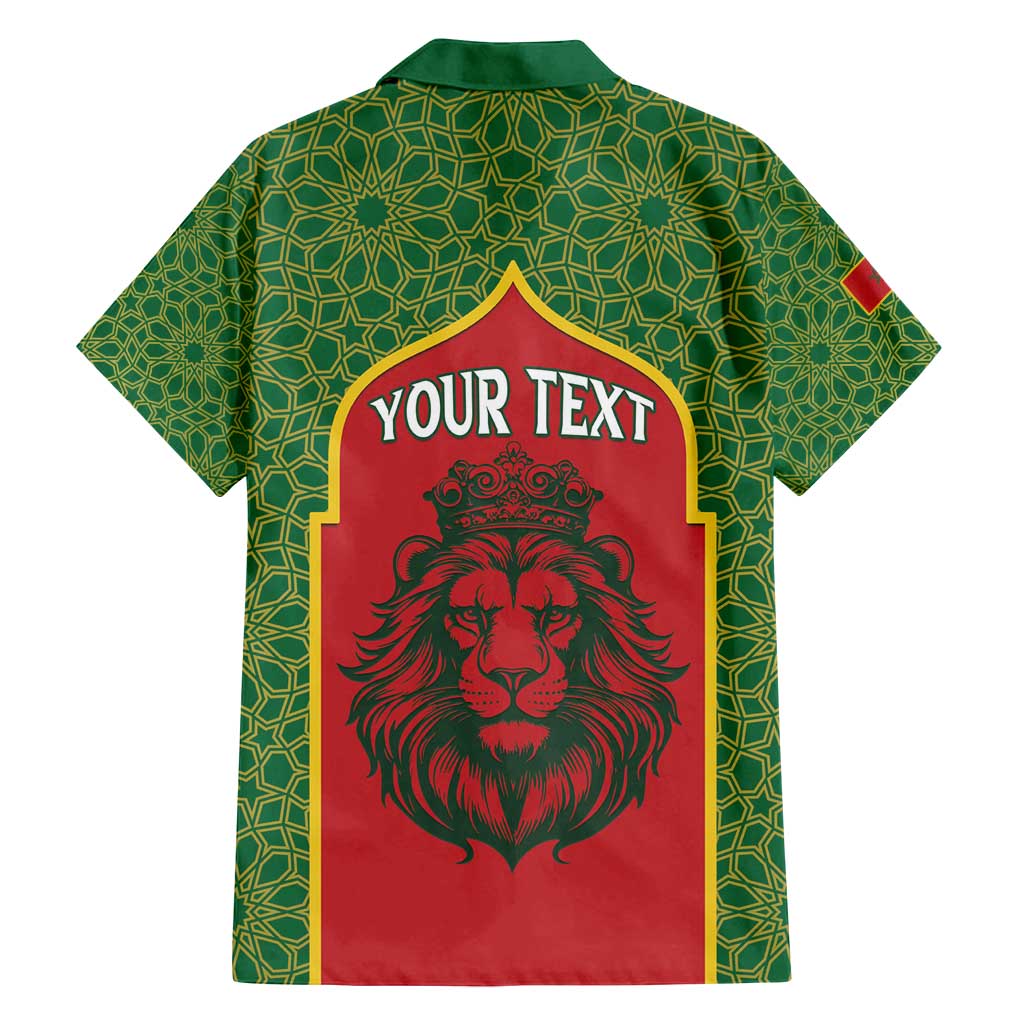 Personalized Morocco Throne Day Family Matching Off Shoulder Short Dress and Hawaiian Shirt King Lion Coat Of Arms