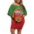 Personalized Morocco Throne Day Family Matching Off Shoulder Short Dress and Hawaiian Shirt King Lion Coat Of Arms
