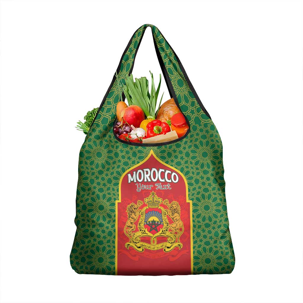 Personalized Morocco Throne Day Grocery Bag King Lion Coat Of Arms