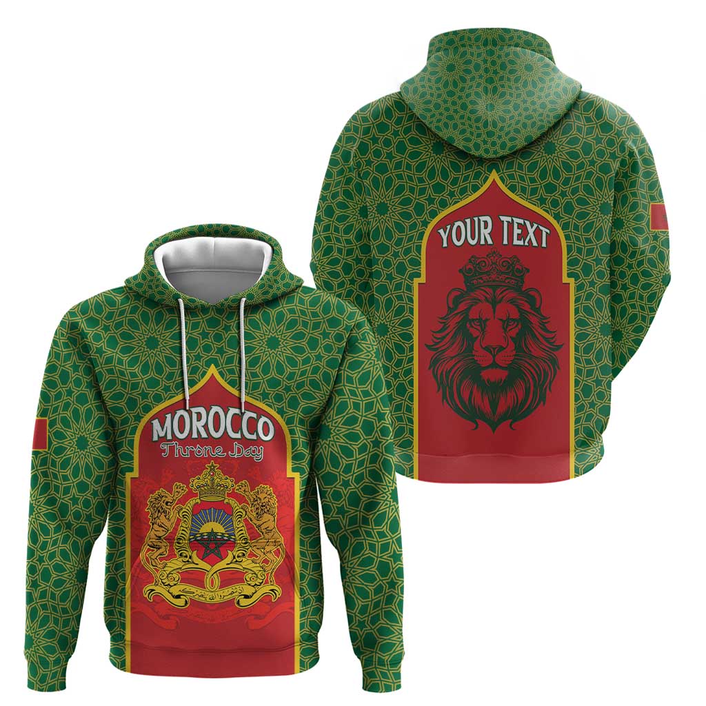 Personalized Morocco Throne Day Hoodie King Lion Coat Of Arms