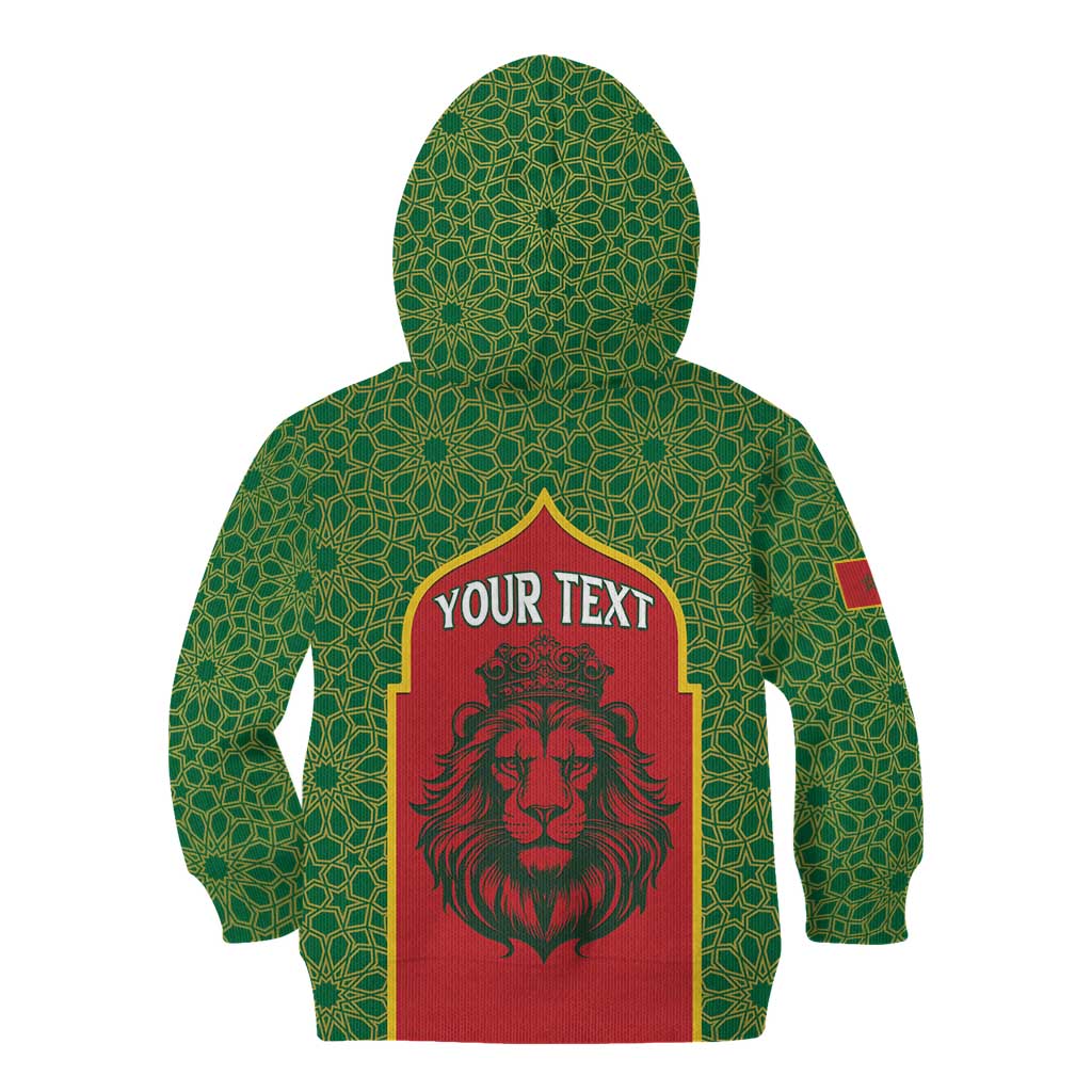 Personalized Morocco Throne Day Kid Hoodie King Lion Coat Of Arms
