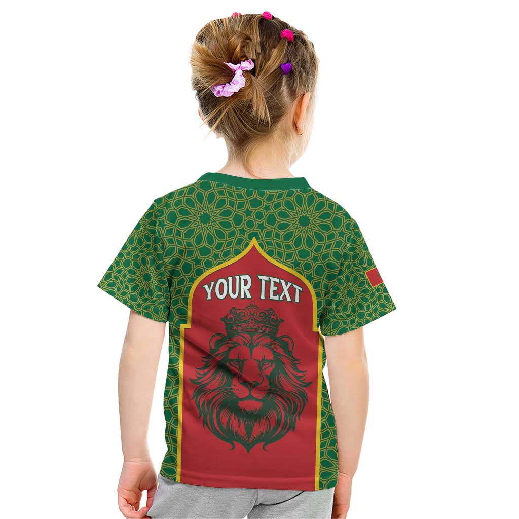 Personalized Morocco Throne Day Kid T Shirt King Lion Coat Of Arms