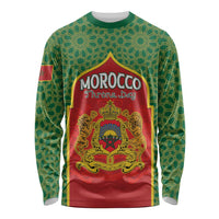 Personalized Morocco Throne Day Long Sleeve Shirt King Lion Coat Of Arms