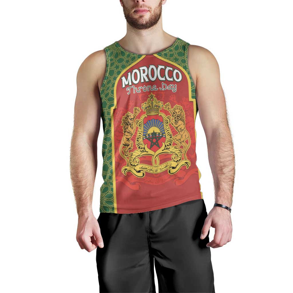 Personalized Morocco Throne Day Men Tank Top King Lion Coat Of Arms